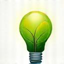 A green leaf inside a lightbulb, symbolizing sustainable innovation.